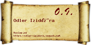 Odler Izidóra névjegykártya